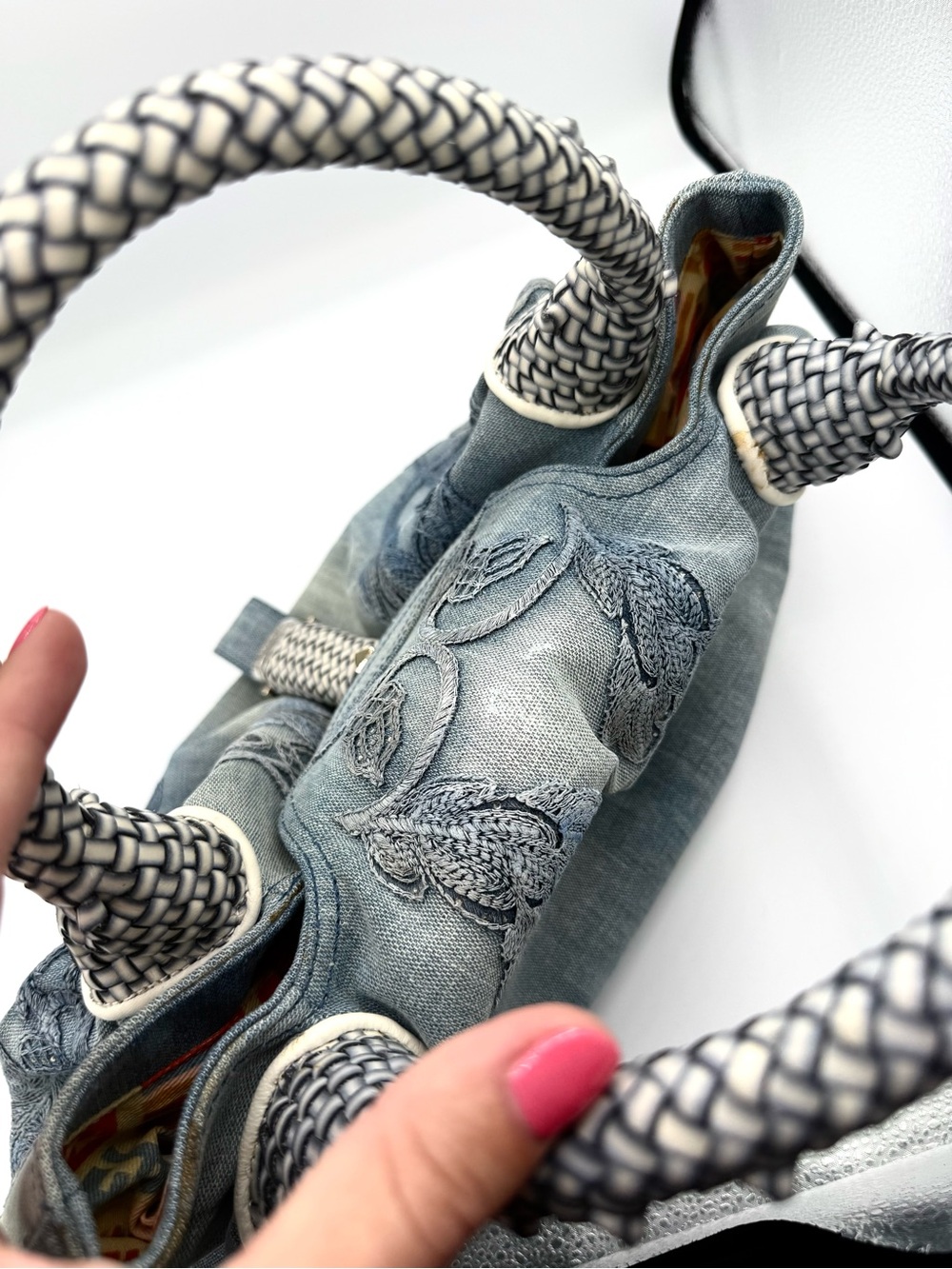 Fendi RARE Denim Rhinestone Squirrel Spy Bag - Picture 12 of 16
